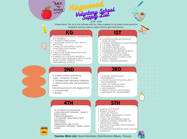  2025 School Supply List